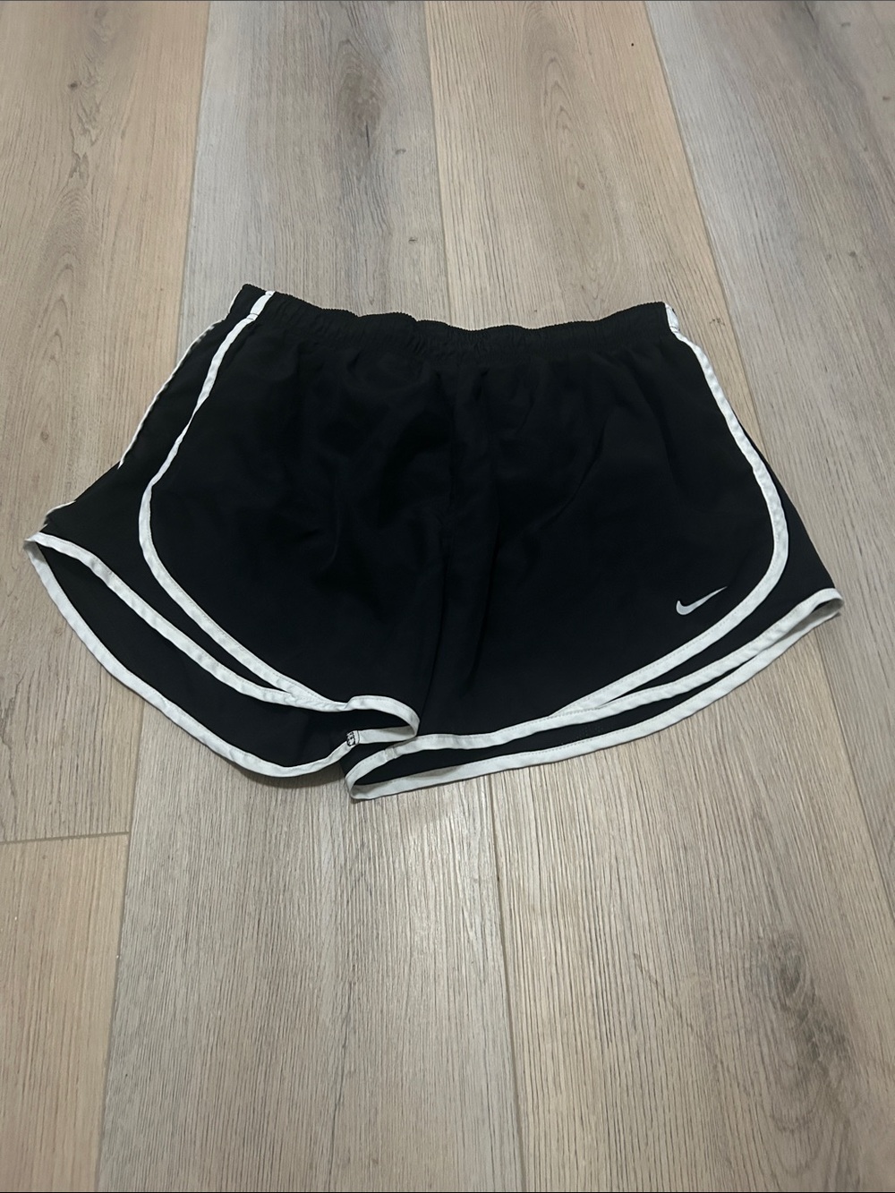 Nike Black Athletic Shorts with White Piping